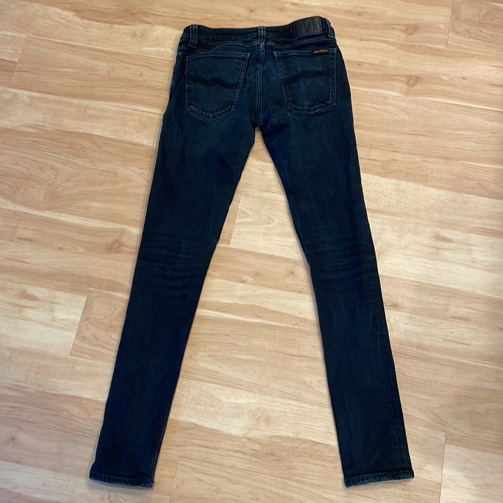 Nudie Jeans Men’s jeans 31 Skinny Lin Black Organic Cotton - Picture 2 of 10